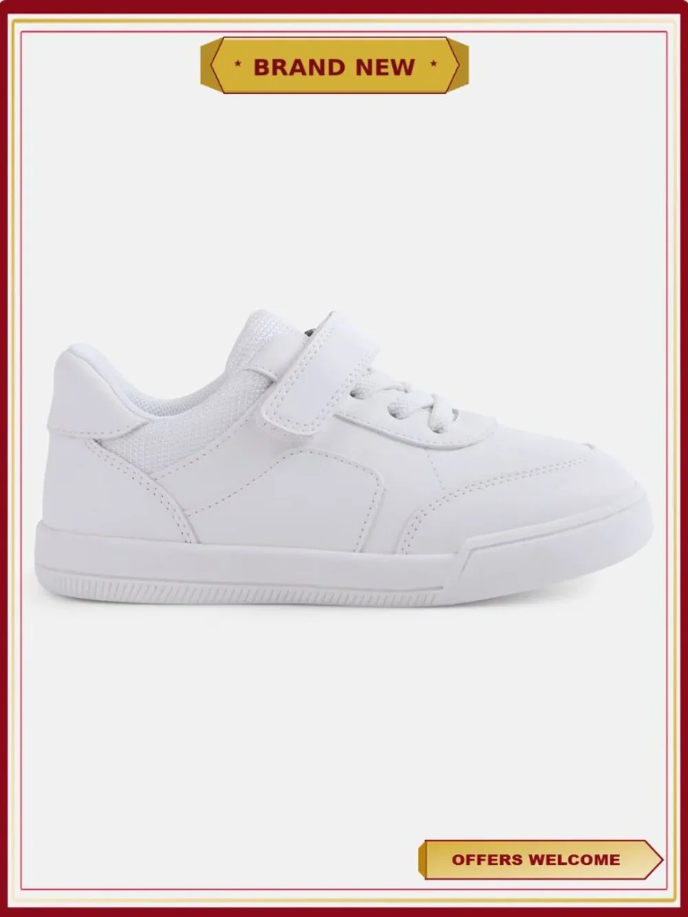 Toddler Boys Uniform Sneakers - Memory Foam Lace-Up School Shoes
